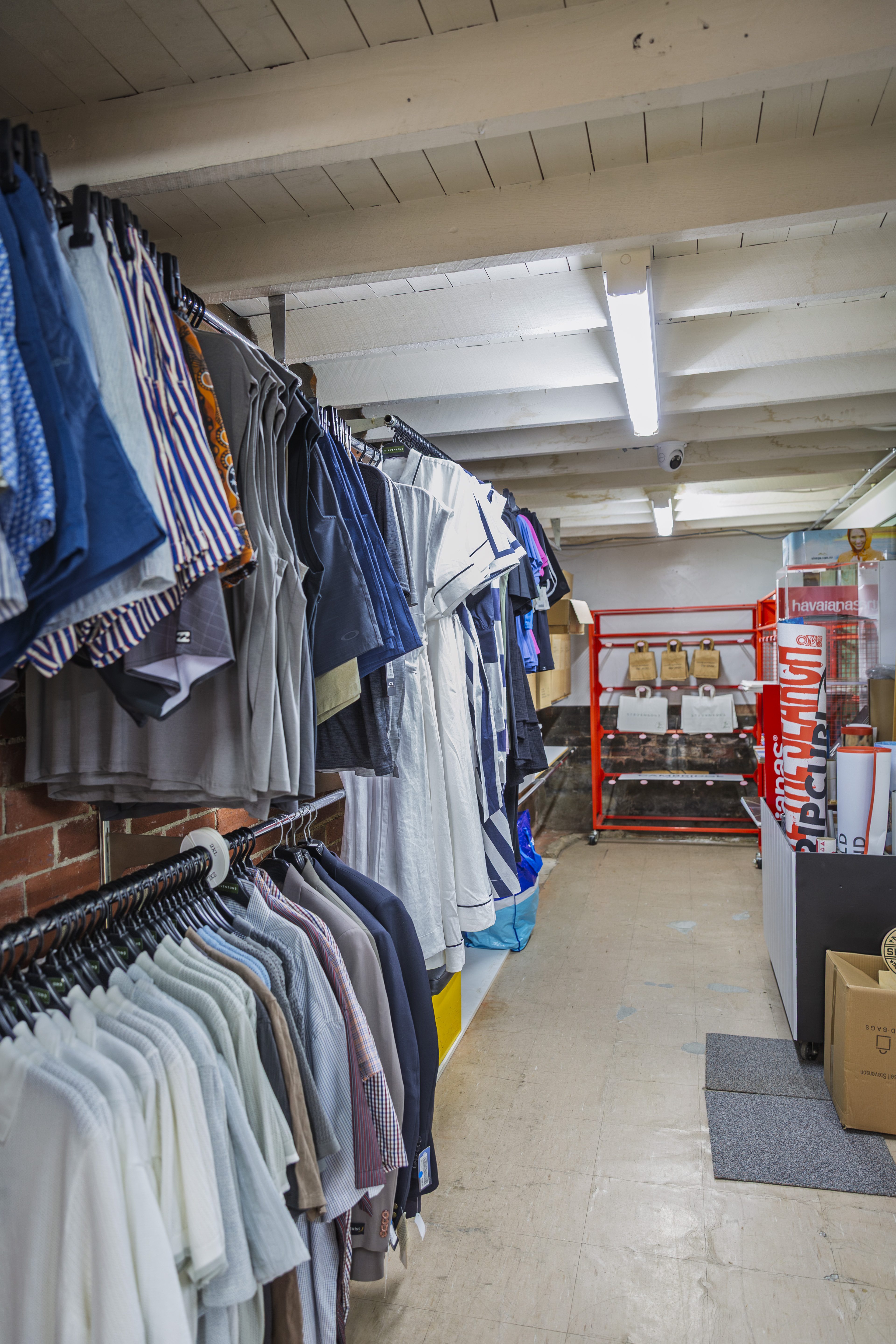 Downstairs storage and additional retail space.