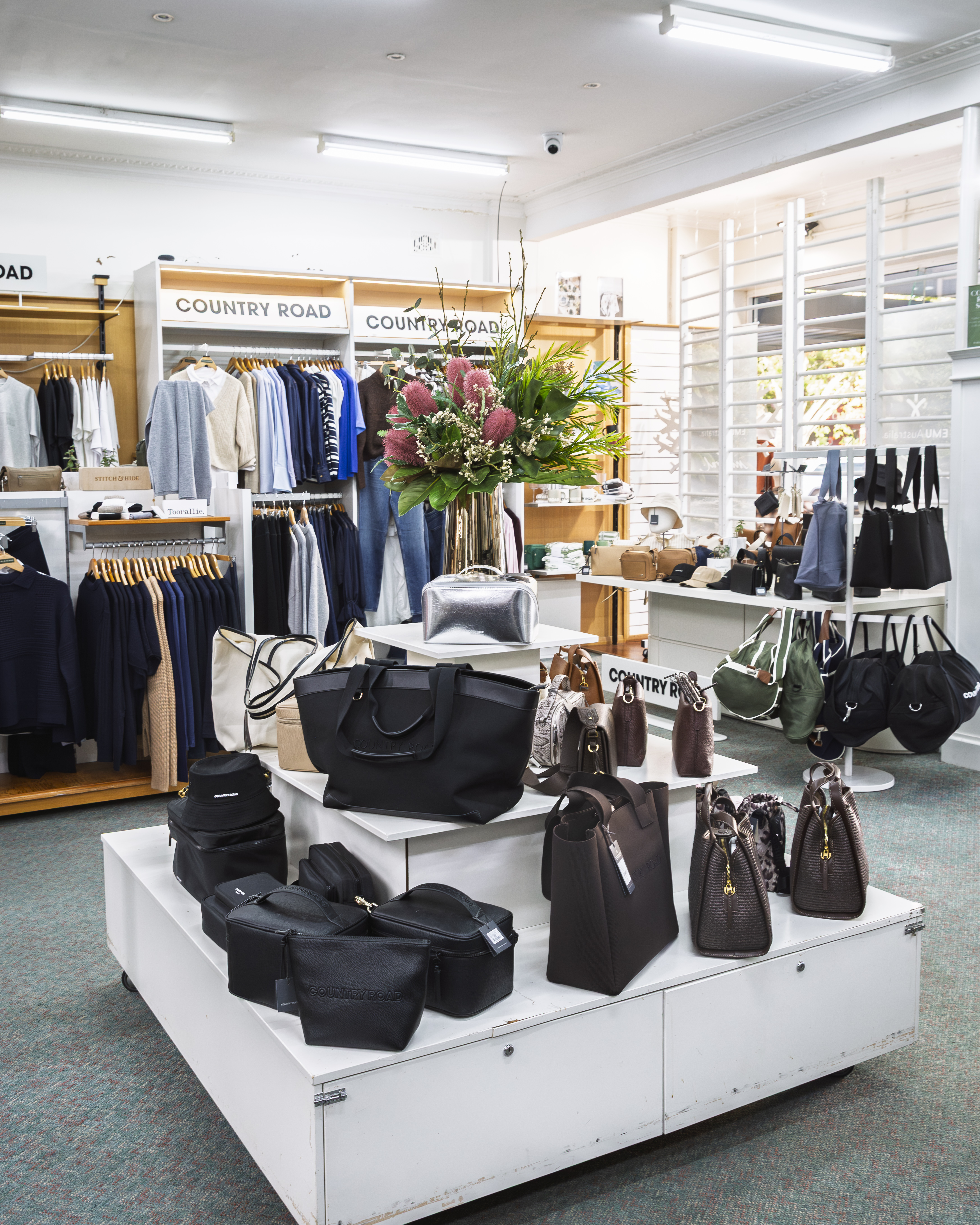 Inside Stevensons The Store — clothing displays and retail floor.