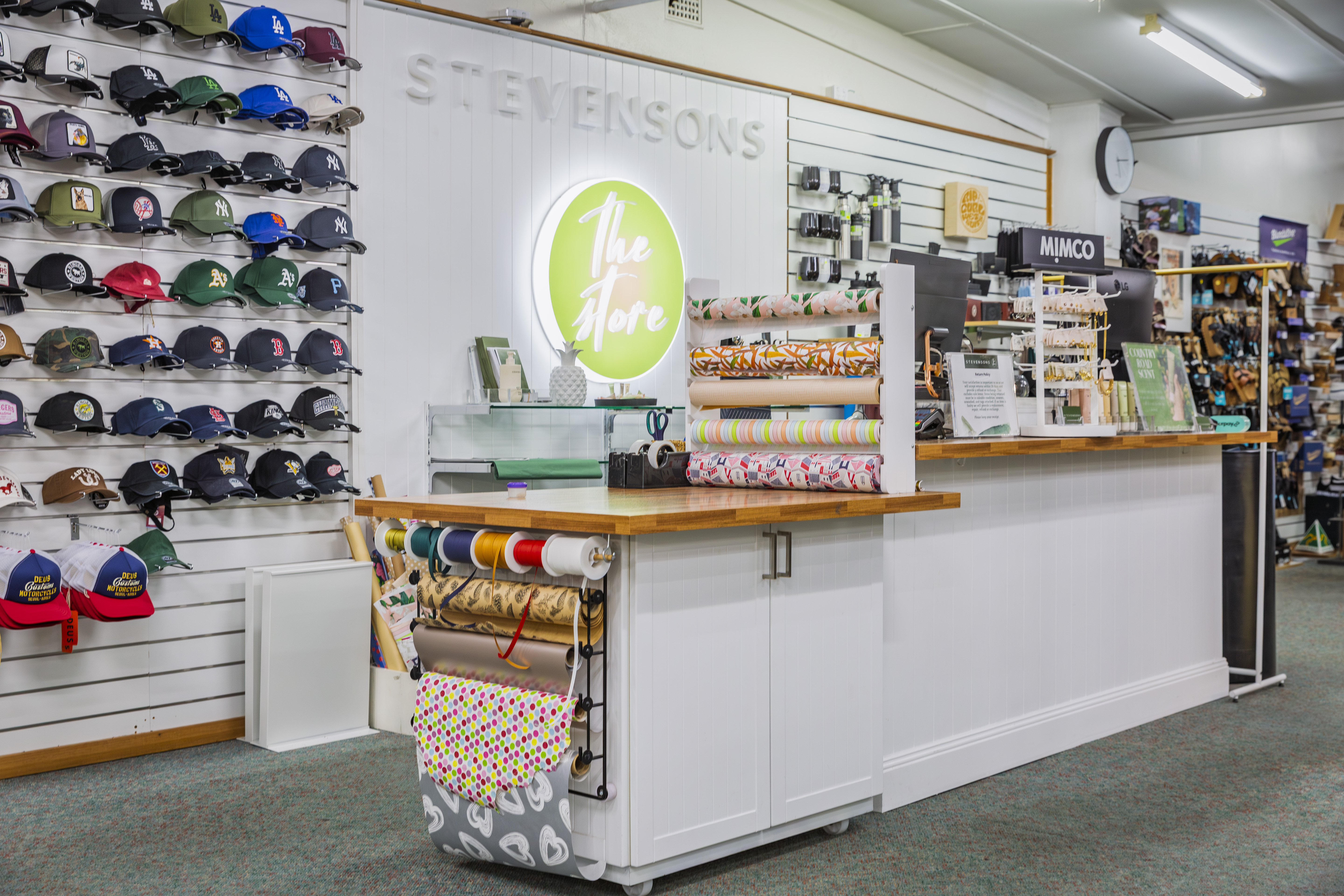 Inside Stevensons The Store — store interior and merchandise.